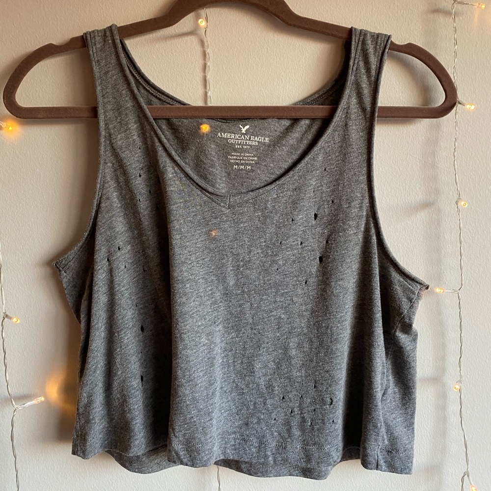 American Eagle Distressed Crop Top